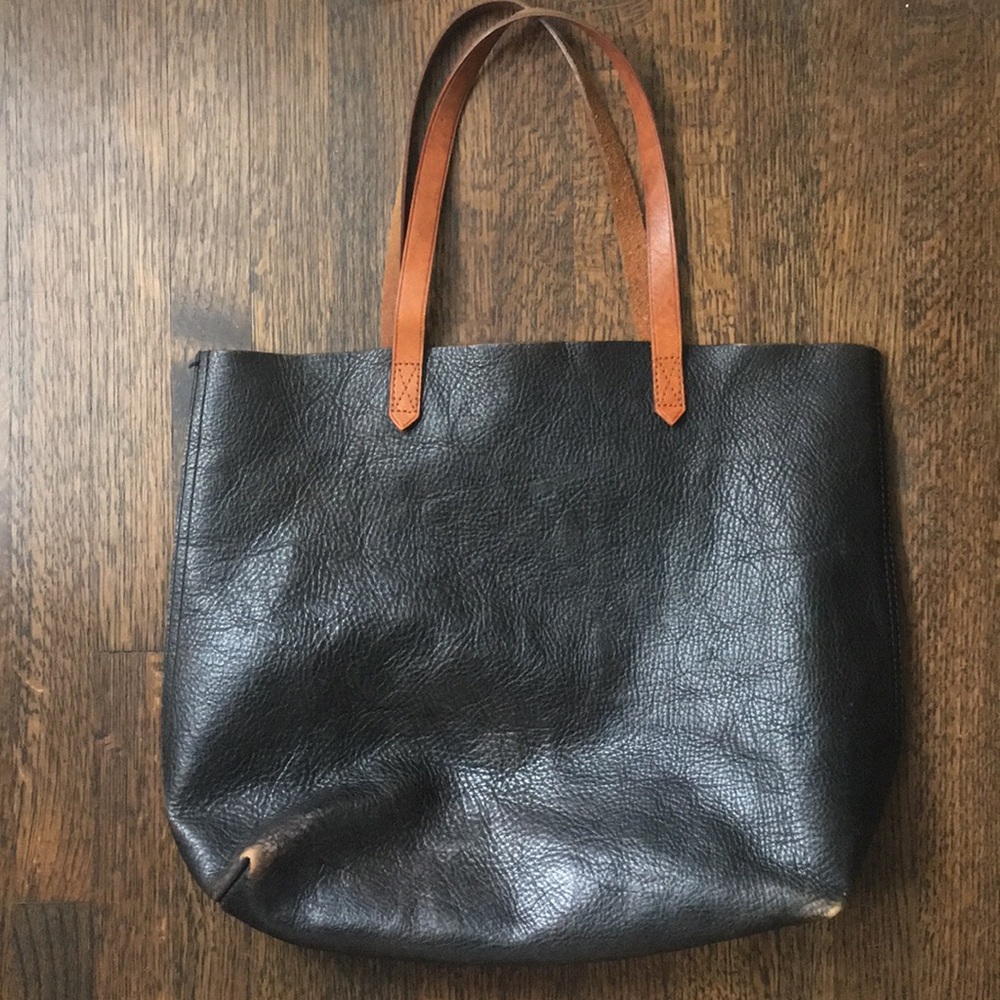 MADEWELL transport tote black leather